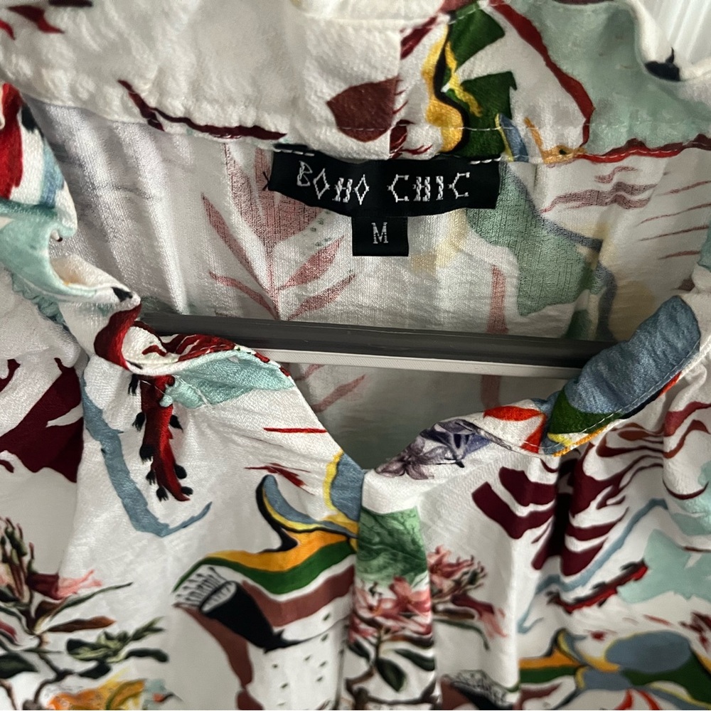 Boho Chic Women's Floral Blouse - Multicolor - Picture 2 of 6